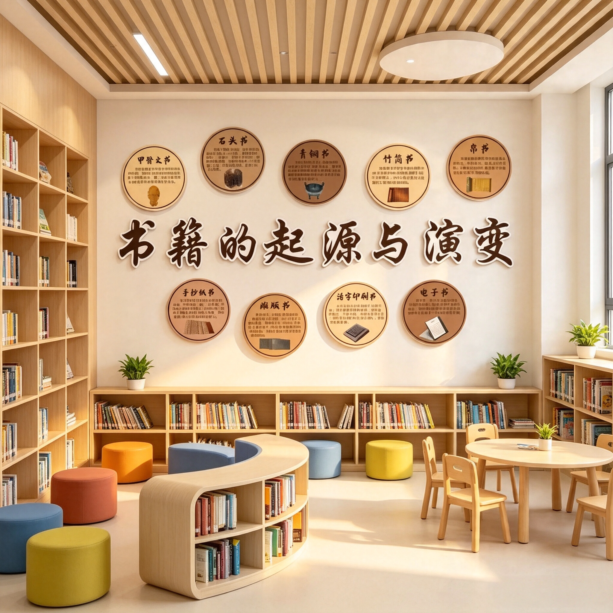 图书角布置装饰绘本馆环创阅览室儿童阅读区文化墙面贴书店吧氛围