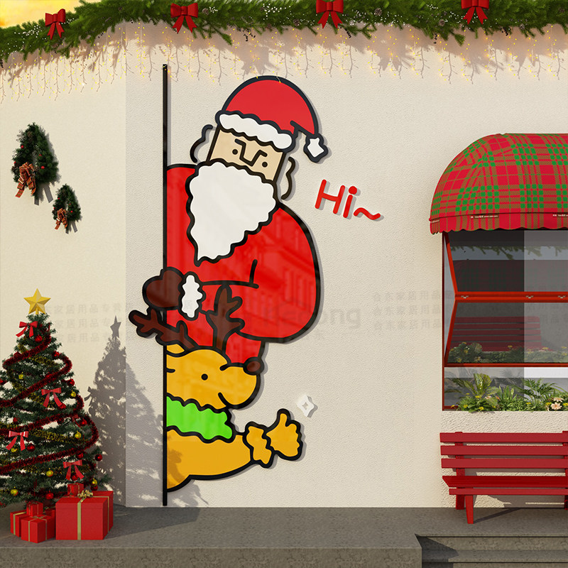 网红拍照区防水墙贴亚克力