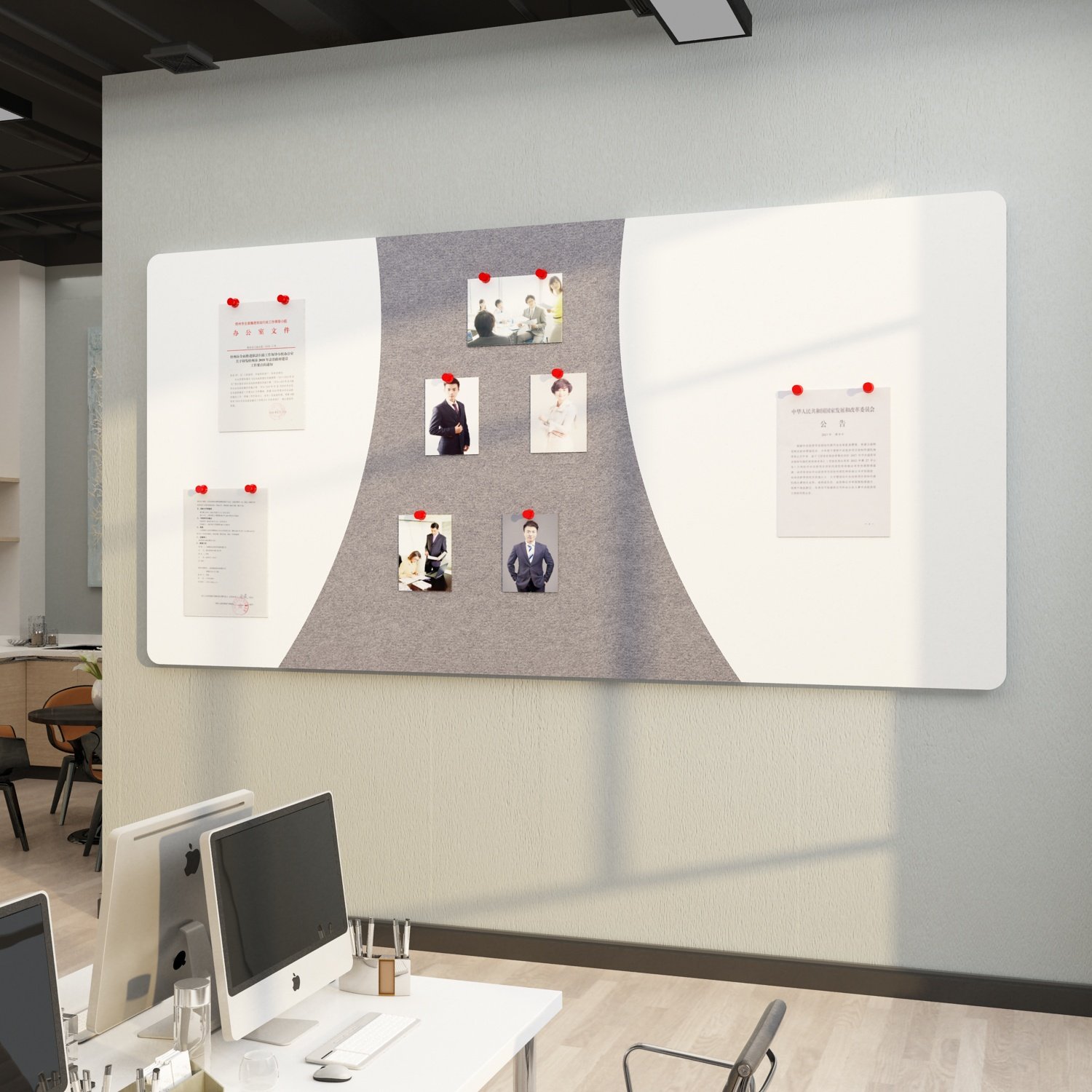 毛毡公告栏办公室墙面装饰企业文化墙公司背景墙贴布置公示展示板