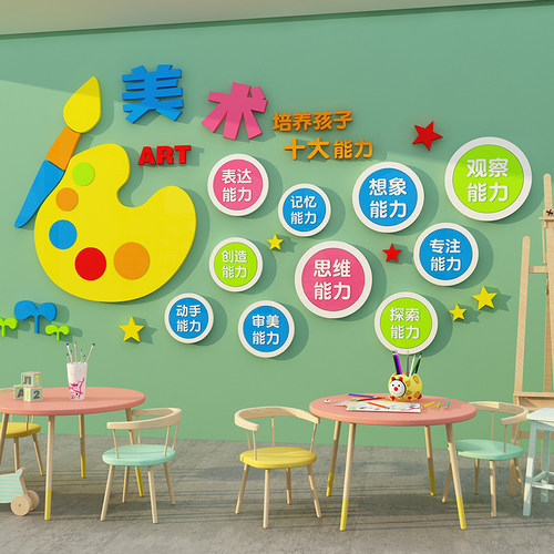速发画室培布置美术室艺术展训机构教室装儿园墙面幼饰文化环创文