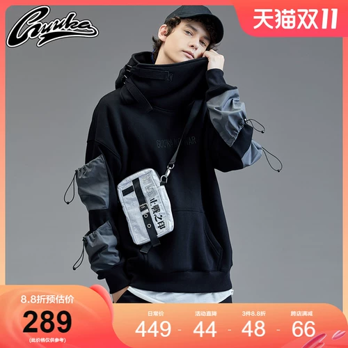 Черная утепленная спортивная толстовка с капюшоном в стиле хип-хоп, подходит для подростков, оверсайз