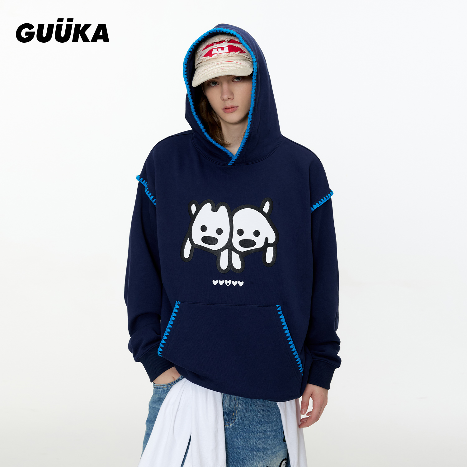 GUUKA联名小狗连帽卫衣