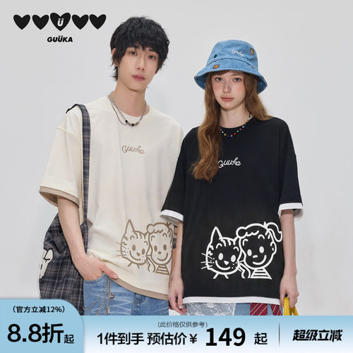 GUUKA&原田治联名重磅纯棉T恤