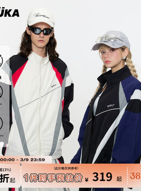 【防水】郭佳乐同款GUUKA抗菌立领夹克男 落肩机车服外套撞色套装