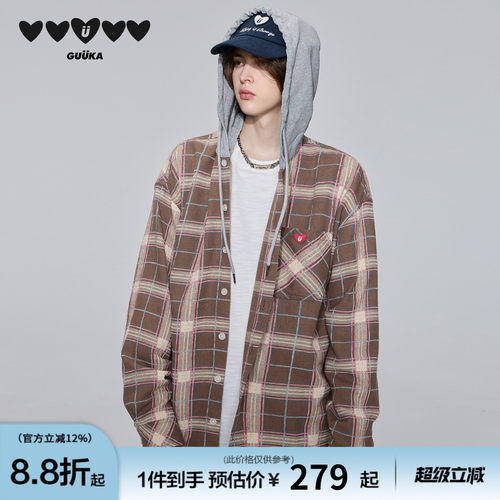 GUUKA爱心贴袋连帽衬衫