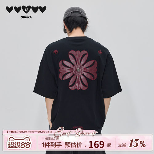 GUUKA哥特风刺绣短袖T恤
