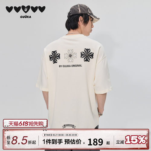 GUUKA白色哥特风短袖T恤