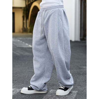 Men straight leg sports sweatpants男直筒运动抽绳显瘦阔腿卫裤