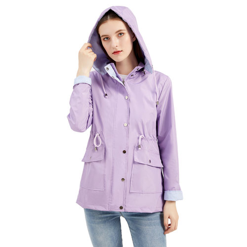 Women plus size trench coat hooded trench coat女连帽风衣防雨