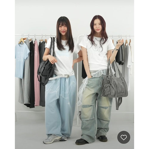 Women's clothing niche retro loose wide leg pants女阔腿长裤
