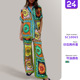 sleeved long vacation Women pants short loose piece set