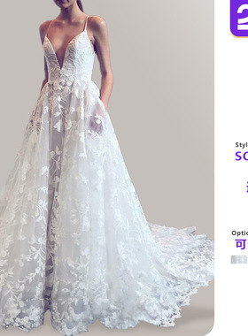 Women's lace white hollow sexy suspender long dress白色长裙