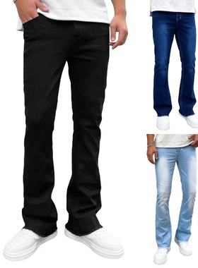 Men's elastic flared jeans跨境欧美男士弹力喇叭牛仔裤