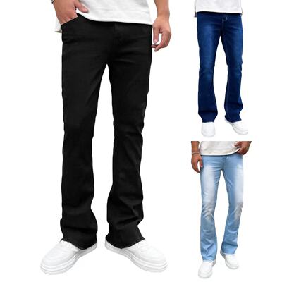 Men's elastic flared jeans跨境欧美男士弹力喇叭牛仔裤