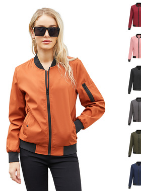 Women thin flight jacket baseball jersey薄款飞行夹克女棒球服