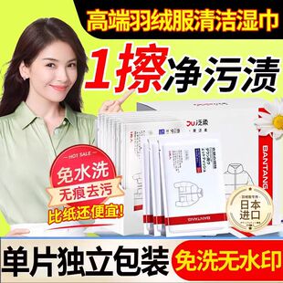 明星同款羽绒服免洗清洁湿巾强力去油渍擦洗衣物干洗剂去污渍神器
