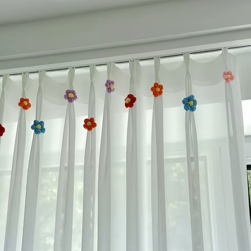 窗帘纱帘装饰点缀毛线泡芙小花朵
