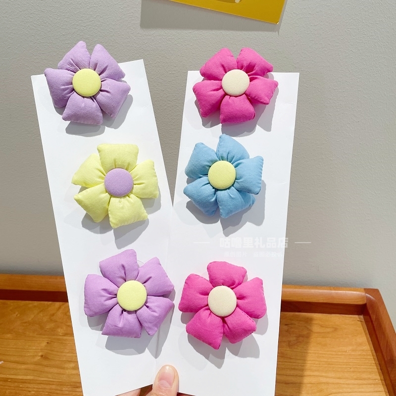 可爱布艺五瓣花胸针立体小花朵衣服包包发绳diy辅料窗帘装饰别针
