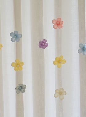 窗帘装饰点缀配件小饰品客厅卧室网纱小花朵别针白色门帘飘窗挂饰