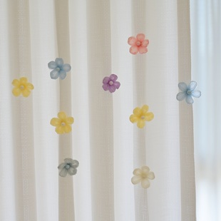窗帘装饰点缀配件小饰品客厅卧室网纱小花朵别针白色门帘飘窗挂饰