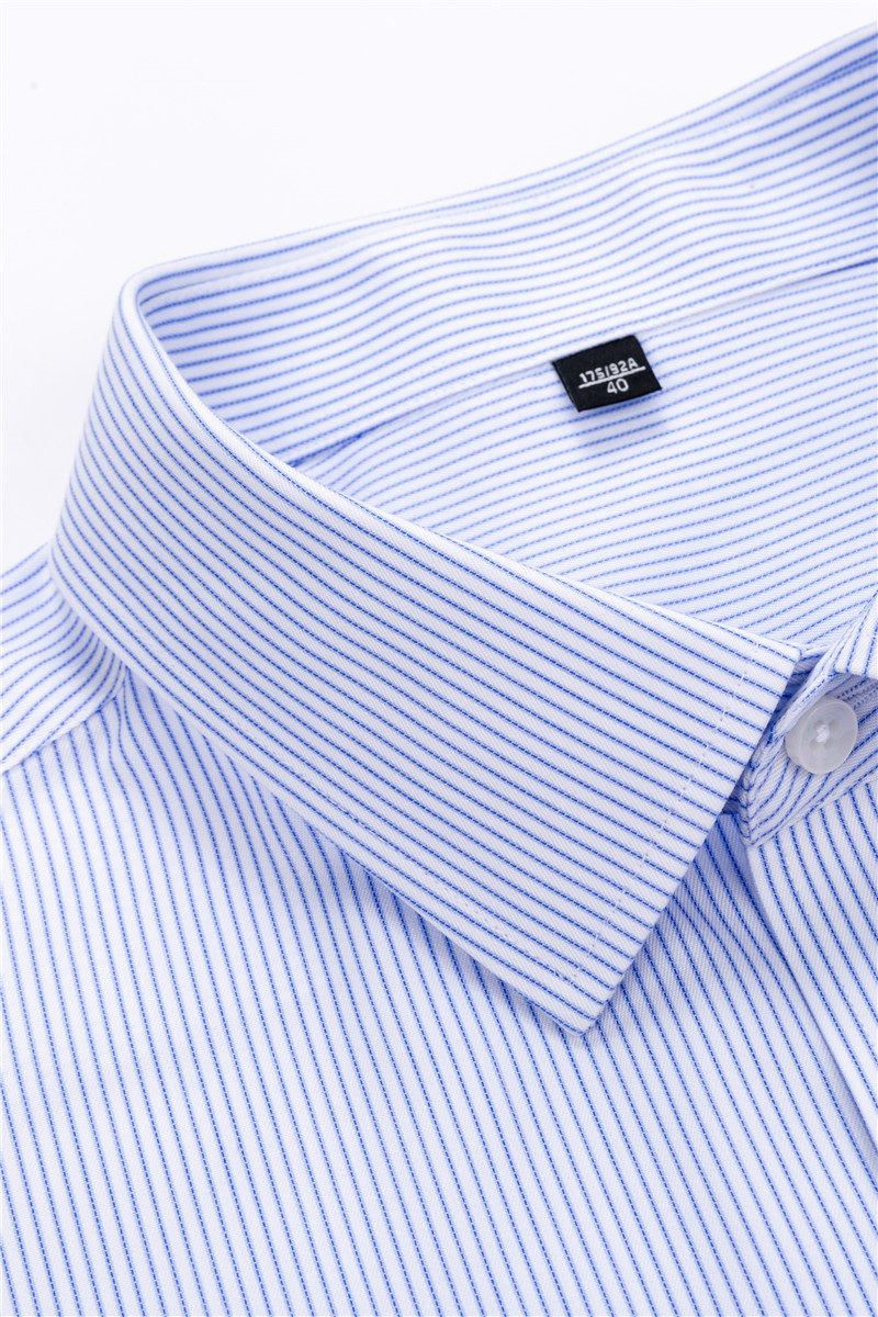 正品新款工商银行工作服衬衫白底蓝条纹男女行服衬衣弹力免烫长短