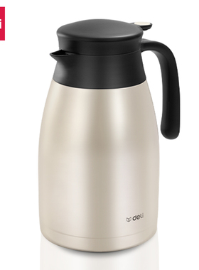 得力LL102保温壶304不锈钢内胆家用大容量热水壶办公室暖水瓶1.5L