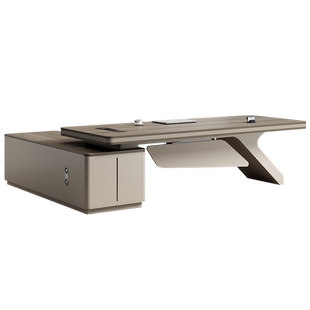 老板办公桌简约现代总裁领导董事长办公室大班台主管经理桌椅组合