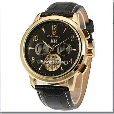 ebay forsining 男士时尚休闲陀飞轮日月星辰全自动机械手表