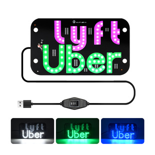 Lyft 100个跨境新款 Uber出租车LED车灯双色切换USB插口出租车灯