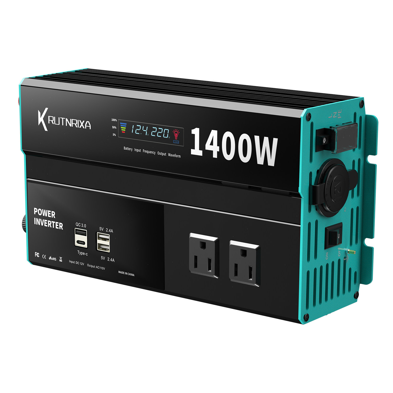 corsen1800W多功能逆变器 12V12V转220V220V伏电源转换器 LCD屏