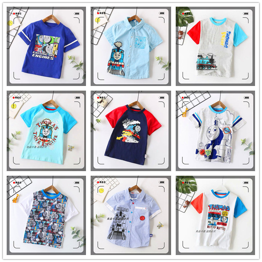 234岁夏天托马斯T恤柔软 纯棉汤玛士衣服火车头上衣短袖童装夏季