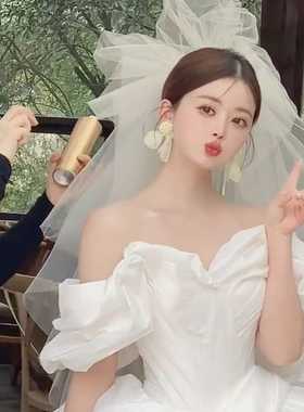 澜蒂纱新娘头纱结婚新款云朵头纱