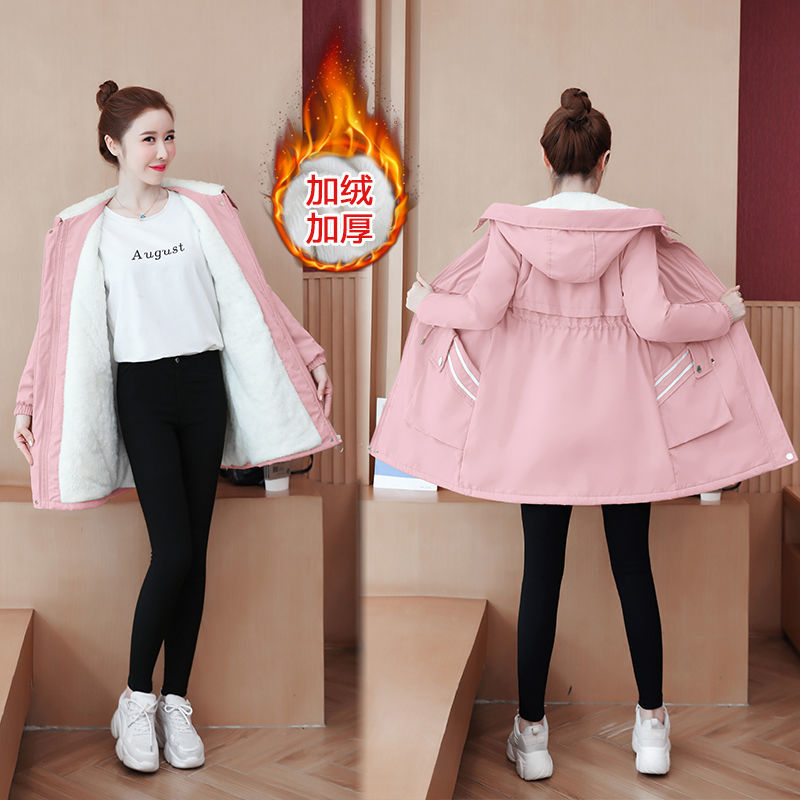 秋冬加绒中长款风衣女202