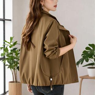 风衣女款2024新款春秋薄款小个子爆款时尚洋气妈妈休闲简约外套女