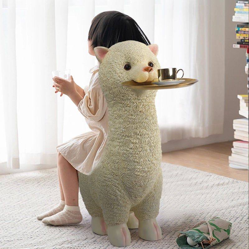 创意羊驼凳子动物落地网红收纳摆件客厅电视柜装饰品乔迁新居礼物,家居饰品,落地摆件,淘宝优惠券,粉丝福利购,淘宝优惠卷