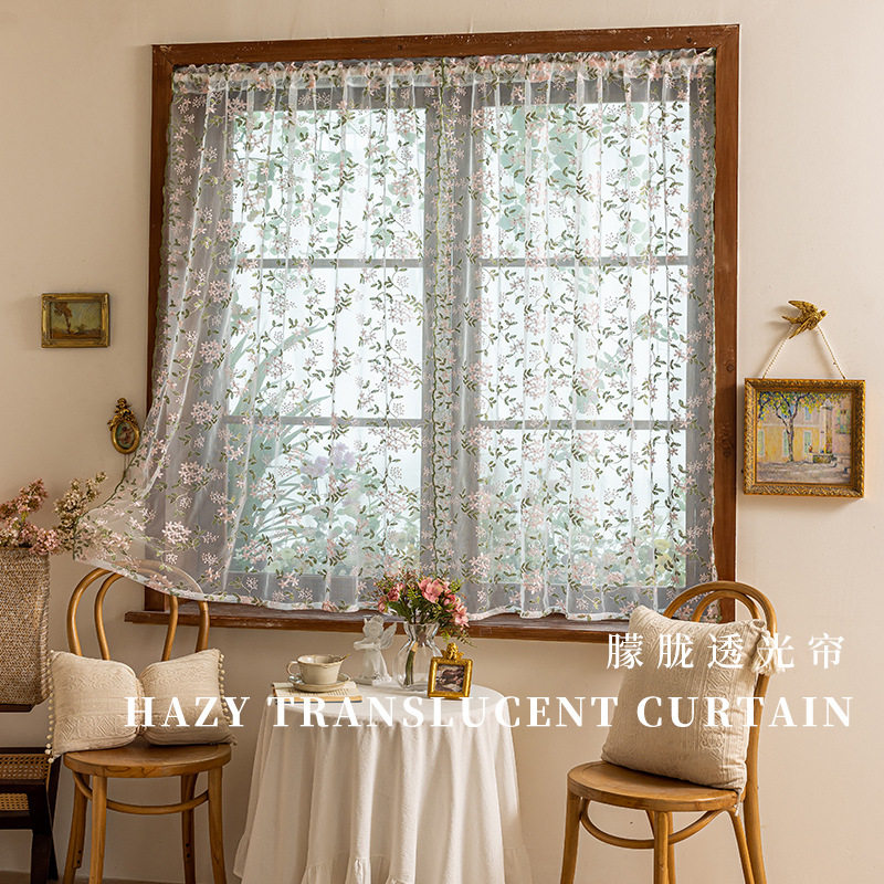 法风浪漫蕾丝窗帘透光绣花帘子氛围感小门帘短帘门帘小白鼠家饰,居家布艺,挂毯/壁毯,淘宝优惠券,粉丝福利购,淘宝优惠卷