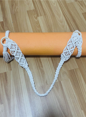 跨境便携式手工编织瑜伽流苏收纳袋瑜伽收纳网兜轻便好携带