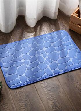 地毯小尺寸珊瑚绒石头印花纯色门卫生间浴室吸水脚家用玄关阳台地