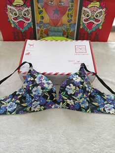 夏季新品纯原维家花卉一片式无痕文胸光面聚胸罩舒适少女钢圈内衣