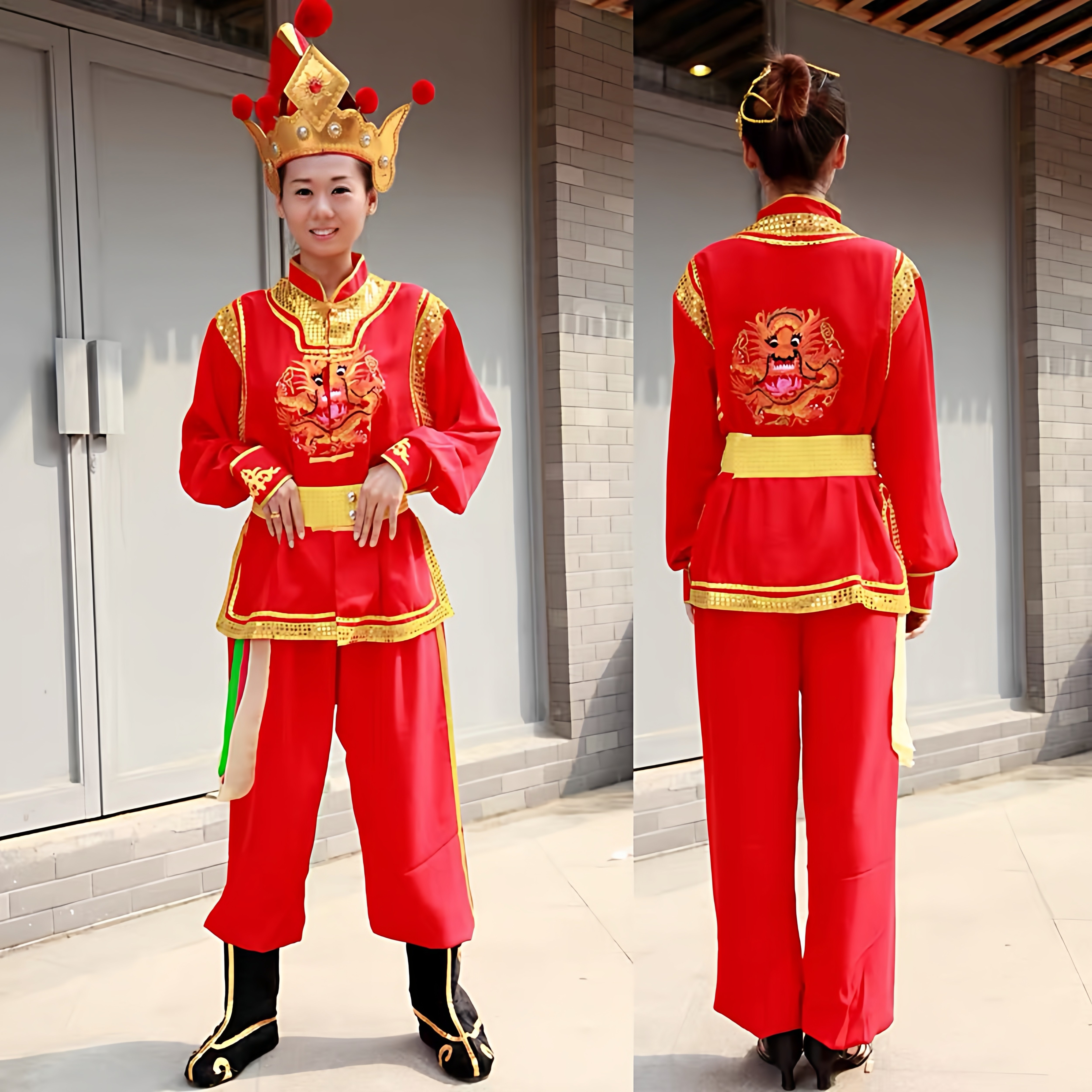 新款锣鼓服装演出服秧歌舞蹈服腰鼓打鼓舞龙舞狮队广场舞服装