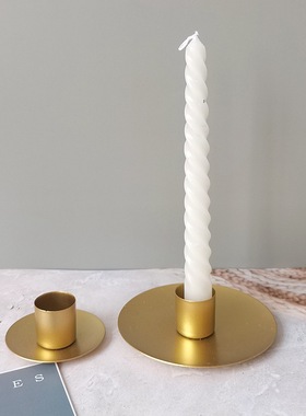 严选跨境欧式金色单头铁艺烛台蜡烛杯烛光晚餐道具家居装饰摆件