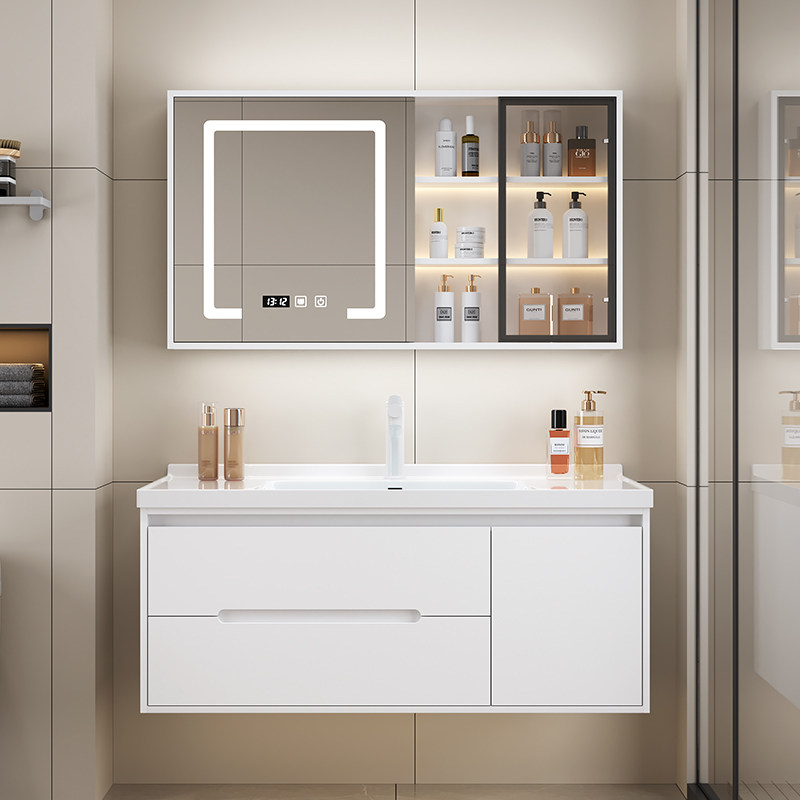 新款橡木门板洗漱台洗脸盆组合卫生间洗手盆奶油一体浴室柜洗手池,家装主材,浴室柜组合,淘宝优惠券,粉丝福利购,淘宝优惠卷