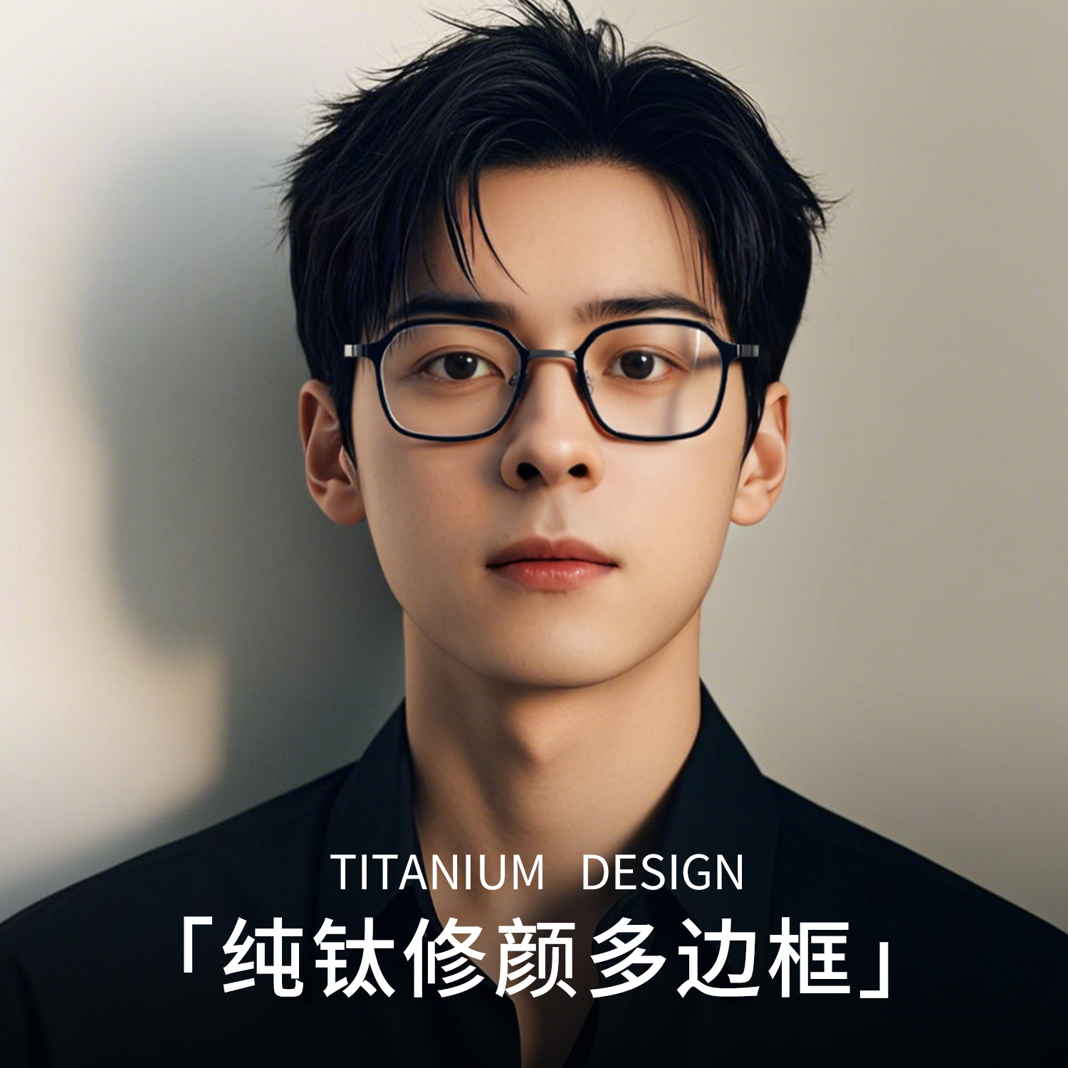 丹阳眼镜超轻纯钛多边框商务潮款可配高度数男女防蓝光眼睛镜架