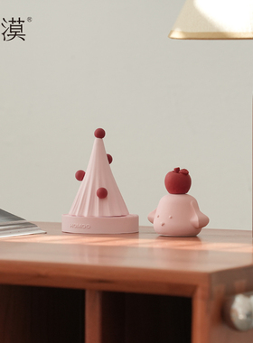 Homoo后漠原创设计粉色圣诞树车载香氛摆件淡香扩香石圣诞节礼物