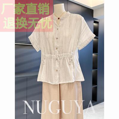 时尚洋气妈妈装雪纺套装女短袖2025夏装新款大码气质中老年两件套