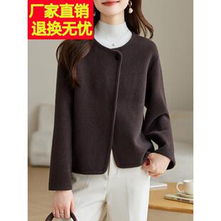 上衣 2025新款 通勤风格 羊毛短薄外套设计干净版 妇 秋风小宽松经典