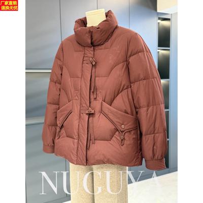 时尚面包服加厚保暖妈妈装短款羽绒服冬季新款百搭中老年鸭绒外套