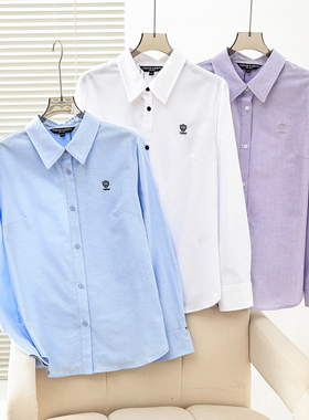 赵露思同款2025秋冬新款女装学院风优雅休闲长袖衬衣TTYA258TW1K