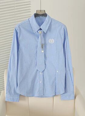 2025秋季新款女装气质学院风可拆卸领带翻领长袖衬衣TTYC253801P