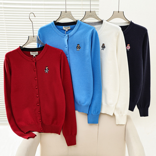 2026春季新款女装学院风休闲刺绣针织衫圆领毛衣开衫TTCK2652C2K